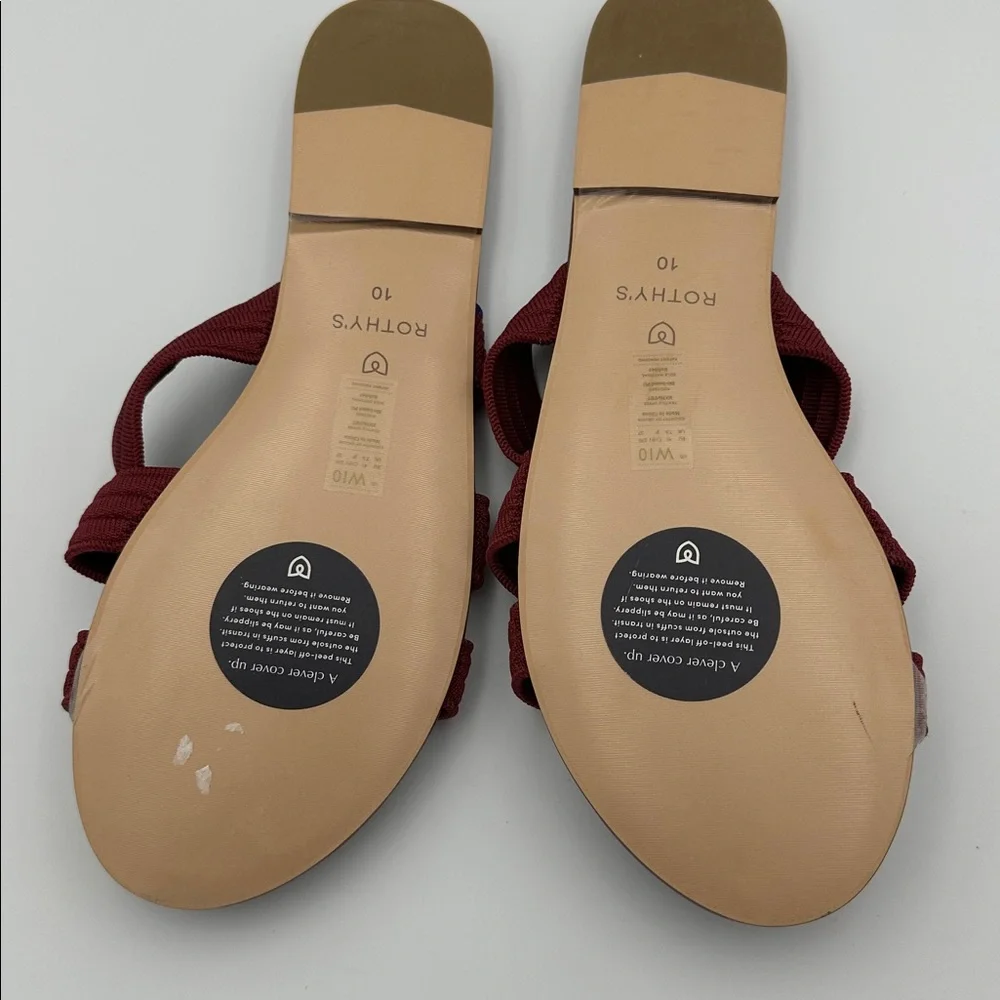 Rothy’s The Sangria Triple Band Sandals in Red Wine Sz10 NWT - Picture 5 of 7